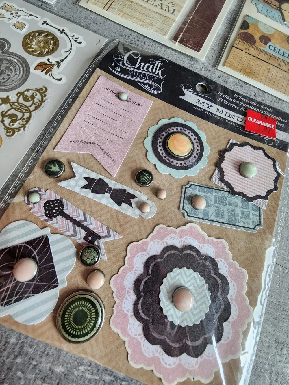 NEW Scrapbook Stickers 3D Butterflies Tags Journaling Emphora Words Retired #34